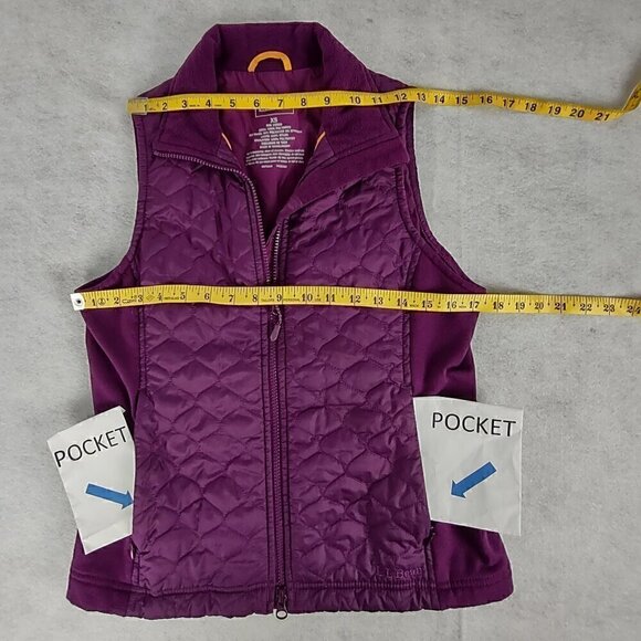 L.L. Bean Womens Purple Full Zip Up Quilted Thinsulate Nylon Winter Vest Size XS - Picture 7 of 9